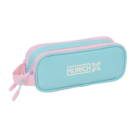 Trousse bleu pastel deux compartiments