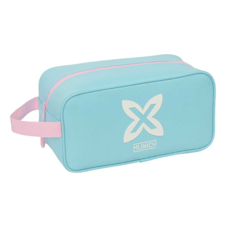trousse bleu pastel poignée latérale