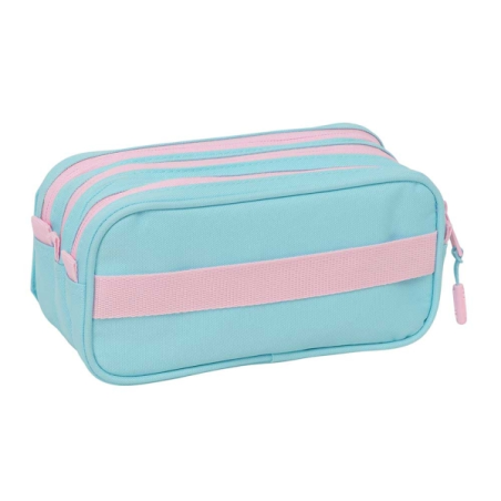 Trousse Safta Munich Sky 3 compartiments bleu pastel