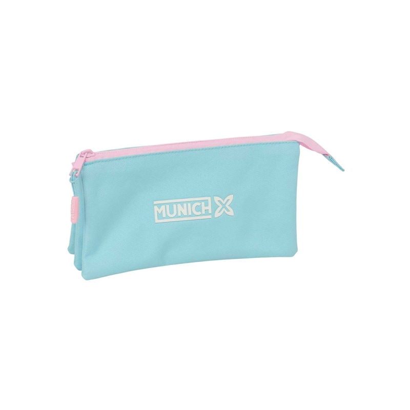 Trousse 3 compartiments bleu pastel 22x12x3 cm Munich Sky Trousse 3 compartiments bleu pastel 22x12x3 cm Munich Sky