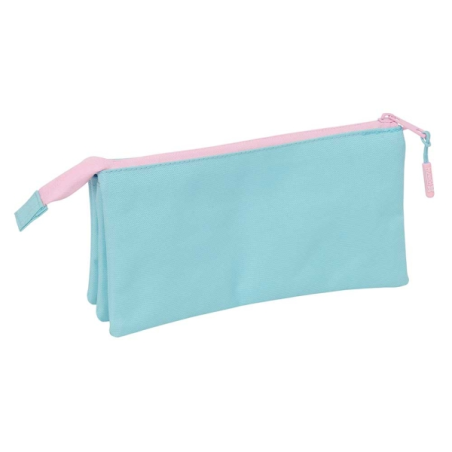 Trousse 3 compartiments bleu pastel 22x12x3 cm Munich Sky