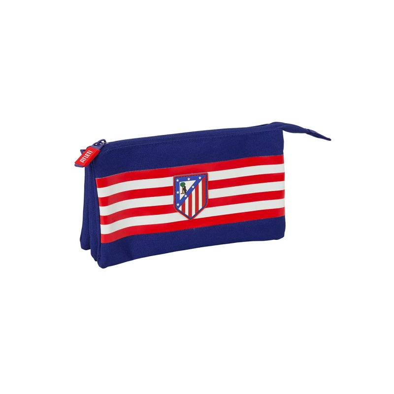 Trousse Atlético de Madrid 3 compartiments bleu marine 22 x 12 x 3 cm