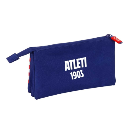 Trousse Atlético de Madrid 3 compartiments bleu marine 22 x 12 x 3 cm