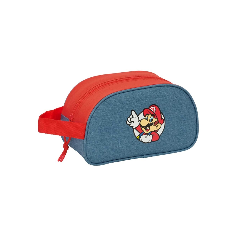 Super Mario nécessaire adaptable chariot rouge bleu 26x15x12 cm