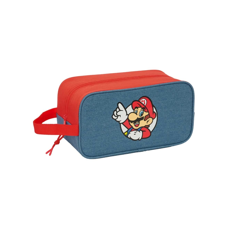 Super Mario sac à chaussures 6 L rouge et bleu 29 x 15 x 14 cm