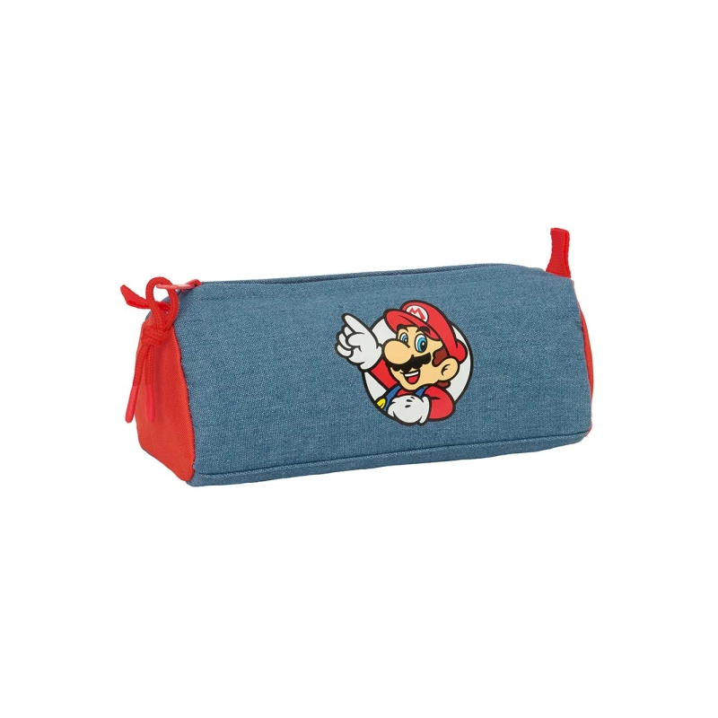 Trousse Super Mario 1 compartiment rouge et bleu 21x8x7 cm