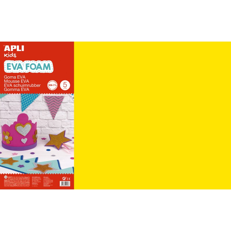 Appli Lot de 5 Mousse Jaune EVA