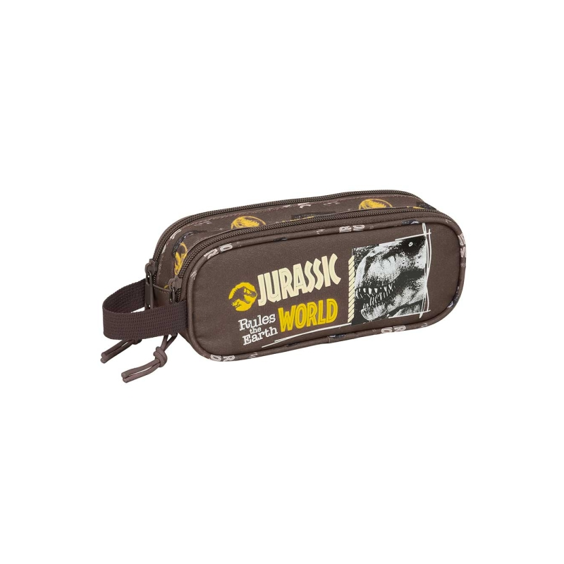 Trousse Jurassic World 2 compartiments brun 210x60x80 mm