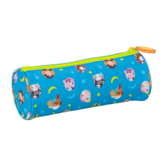 Trousse ronde La Granja de Zenon bleu jaune 20x7x7 cm