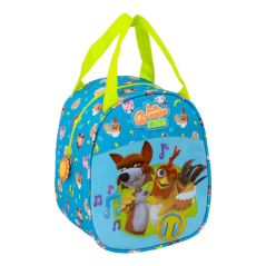 sac isotherme bleu jaune poignée