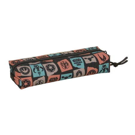 Trousse Mandalorian et Grogu rectangulaire noir 22x4x7 cm