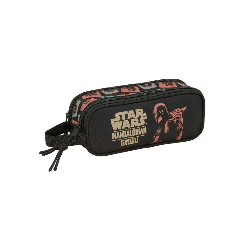 Trousse Mandalorian et Grogu 2 compartiments noir 21x8x6cm Trousse Mandalorian et Grogu 2 compartiments noir 21x8x6cm