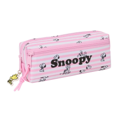 trousse Snoopy rose trois compartiments