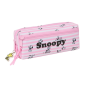 Trousse Snoopy 3 compartiments zippés rose 22x8,5x6 cm
