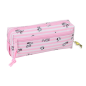 Trousse Snoopy 3 compartiments zippés rose 22x8,5x6 cm