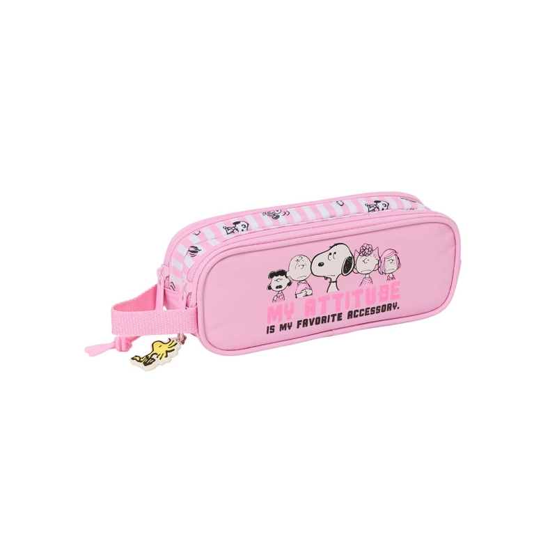 Trousse Snoopy 2 compartiments rose 21x8x6cm 1L Trousse Snoopy 2 compartiments rose 21x8x6cm 1L