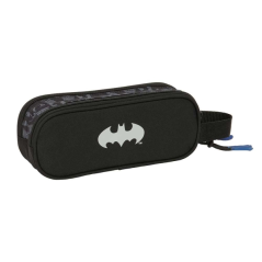 Trousse Batman 2 compartiments zippés noire 210x60x80 mm