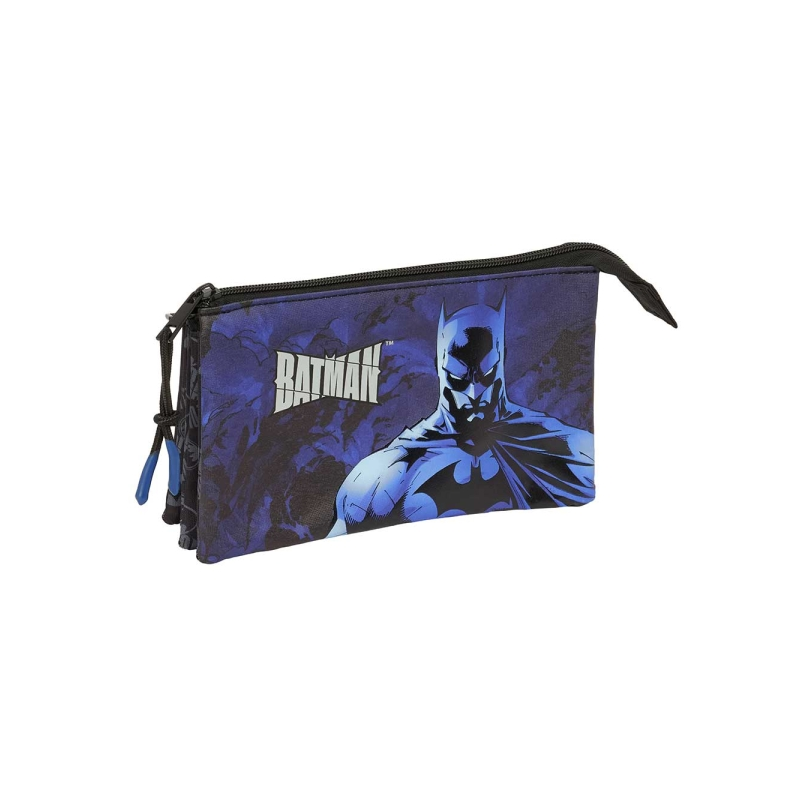 Trousse Batman 3 compartiments zippés noire 0,6L