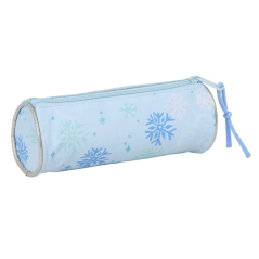 Trousse ronde Frozen bleu pastel 20x7x7 cm fermeture zip
