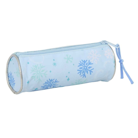 Trousse ronde Frozen bleu pastel 20x7x7 cm fermeture zip