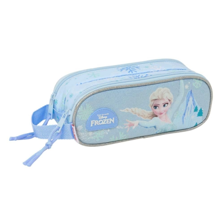 Trousse bleu pastel deux compartiments