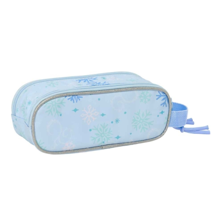 Trousse 2 compartiments Safta Frozen bleu pastel 21x8x6cm