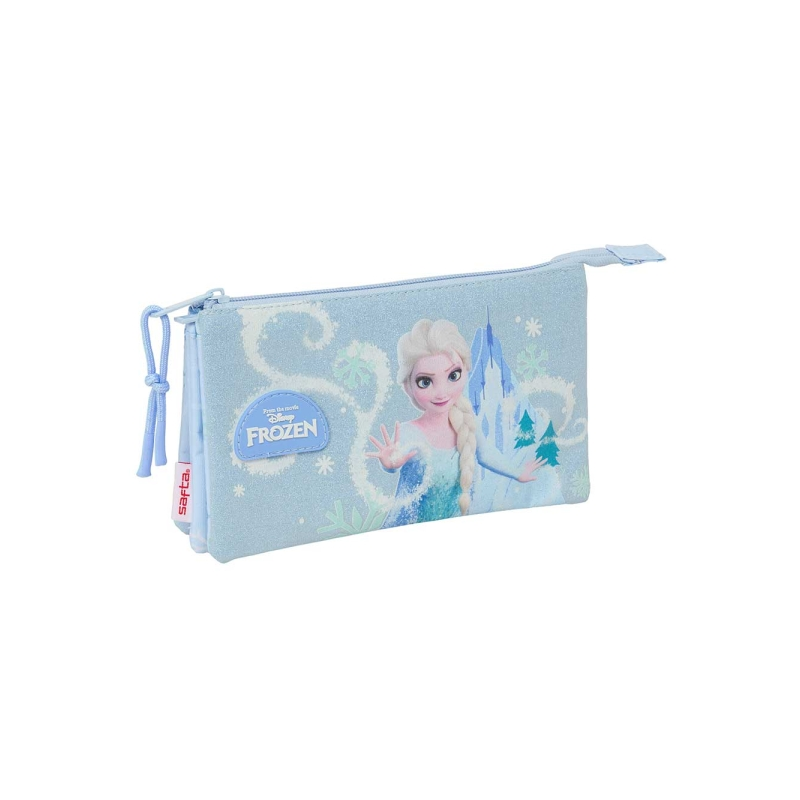 Trousse 3 compartiments bleu pastel 22x12x3cm Trousse 3 compartiments bleu pastel 22x12x3cm