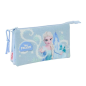 Trousse 3 compartiments bleu pastel 22x12x3cm Trousse 3 compartiments bleu pastel 22x12x3cm