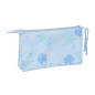 Trousse 3 compartiments bleu pastel 22x12x3cm Trousse 3 compartiments bleu pastel 22x12x3cm