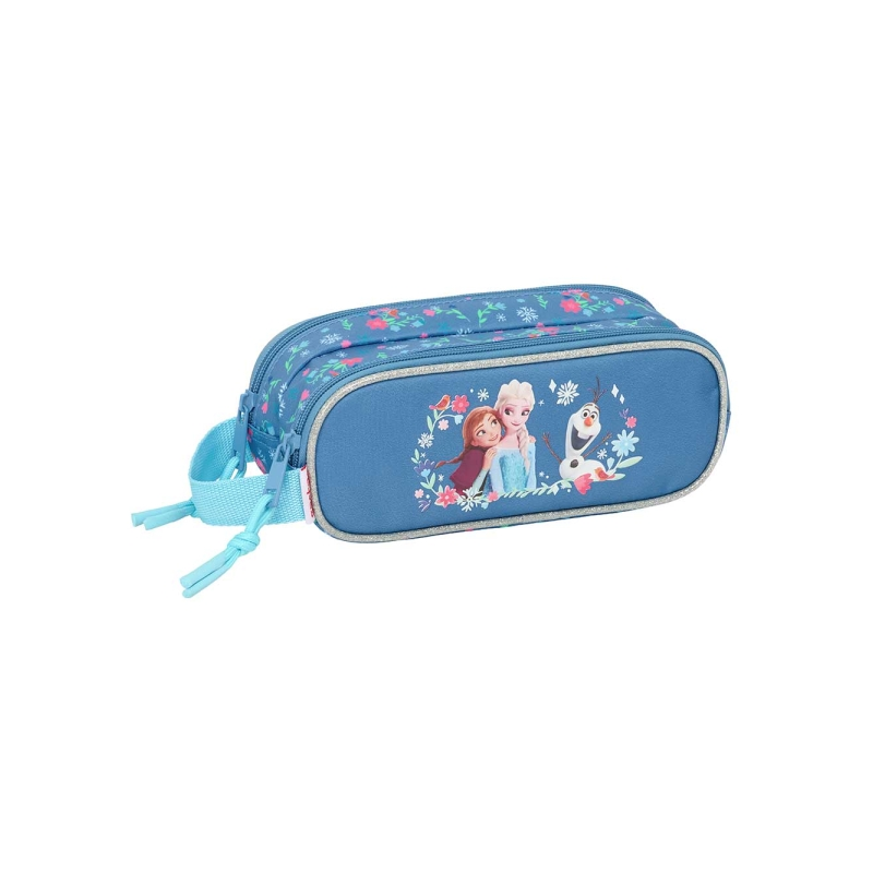 Trousse La Reine des Neiges 2 compartiments bleu 210x60x80 mm
