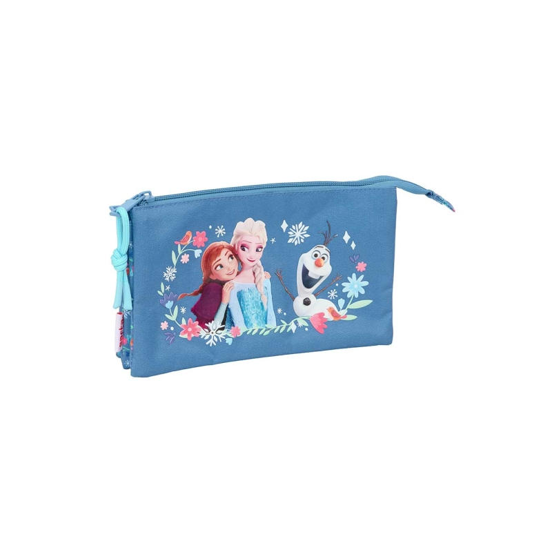Trousse La Reine des Neiges 3 compartiments bleu 0,6L Trousse La Reine des Neiges 3 compartiments bleu 0,6L