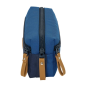 Trousse à 3 compartiments bleu marine 22 x 8,5 x 6 cm