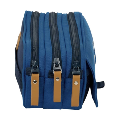 Trousse bleu marine trois compartiments
