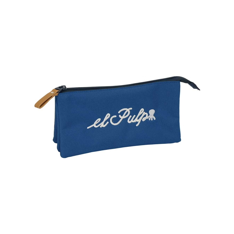 Trousse 3 compartiments bleu marine 22x12x3cm