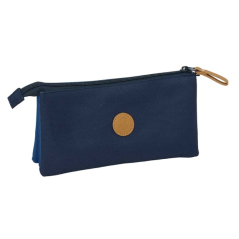 Trousse 3 compartiments bleu marine 22x12x3cm