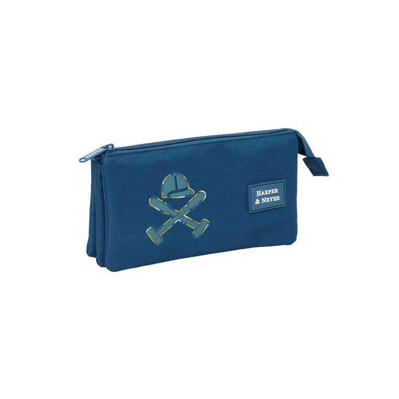 Trousse 3 compartiments Safta Harper and Neyer bleu marine 0,6L Trousse 3 compartiments Safta Harper and Neyer bleu marine 0,6L