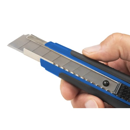 Dahle 10875 Cutter polyvalent avec lame de 18 mm - Mécanisme de verrouillage automatique - Guide en métal