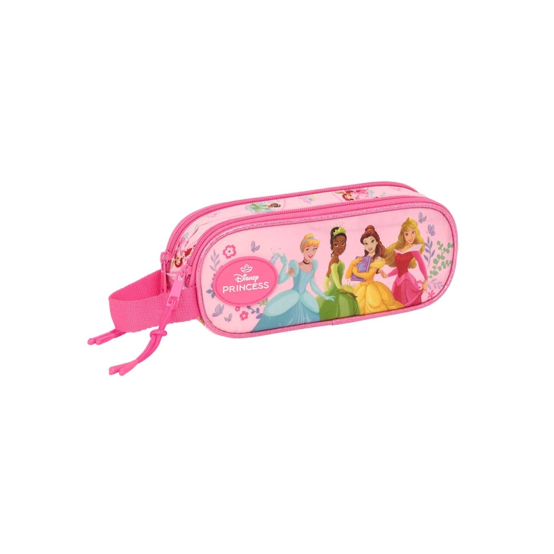 Trousse à crayons Princesses Disney 2 compartiments rose