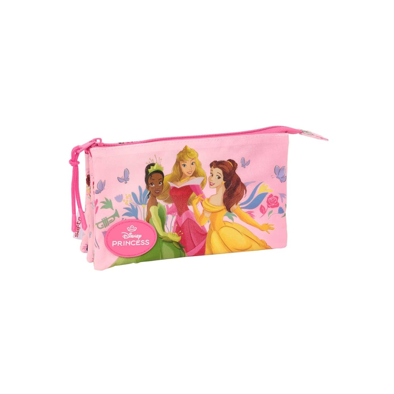Trousse 3 compartiments Princesses Disney rose 0,60L