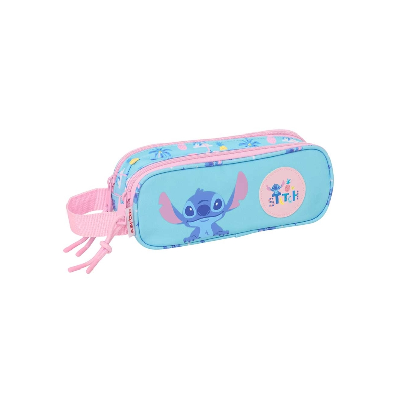 Trousse Safta Stitch Waves 2 compartiments bleu clair 21x8x6cm Trousse Safta Stitch Waves 2 compartiments bleu clair 21x8x6cm