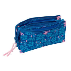 Trousse rose trois compartiments zip