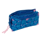 Trousse 3 compartiments Stitch Lio rose 22x12x3 cm
