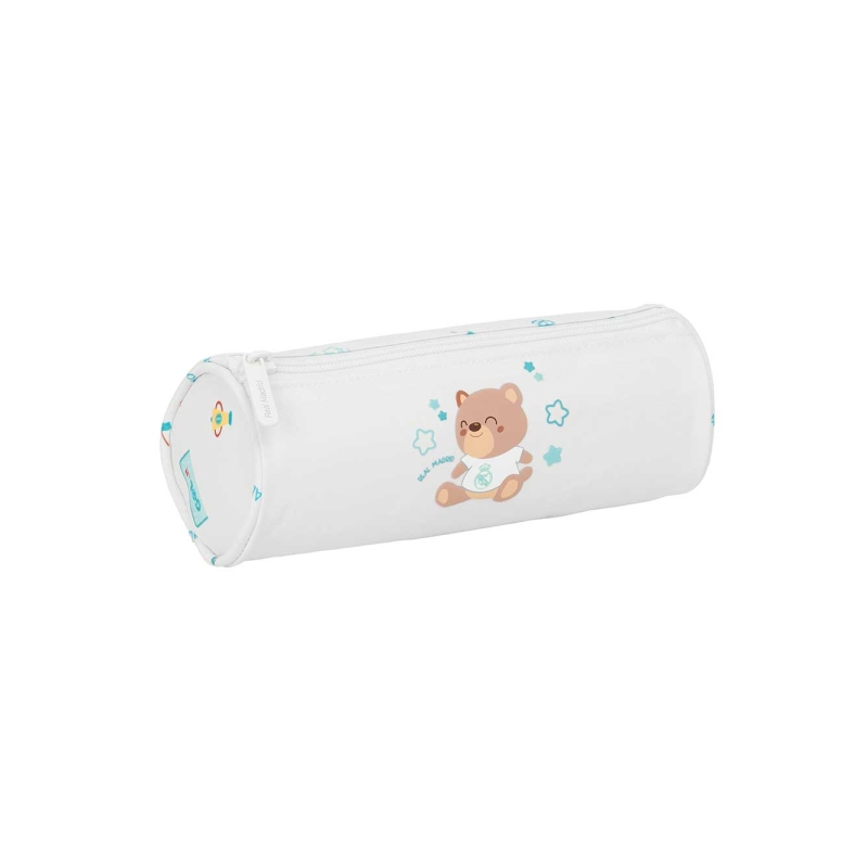 Trousse ronde Real Madrid blanche 20 x 7 x 7 cm, fermeture éclair