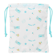 Sac à goûter Real Madrid blanc 20x25 cm avec cordon