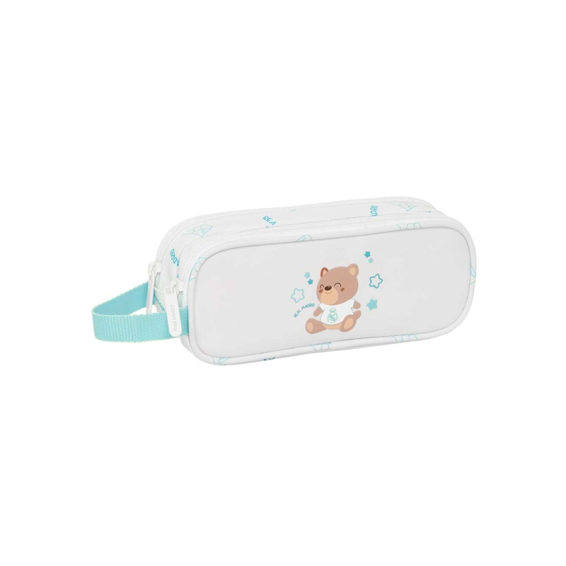 Trousse Real Madrid 2 compartiments blanche 21 x 8 x 6 cm