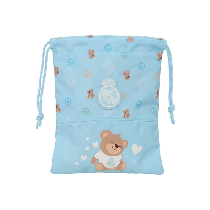 Sac à goûter Real Madrid bleu 20x25 cm fermeture cordon Sac à goûter Real Madrid bleu 20x25 cm fermeture cordon