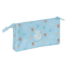 Trousse 3 compartiments Real Madrid bleu 22x12x3 cm