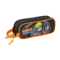 Trousse Naruto 2 compartiments zippés noire 210x60x80 mm