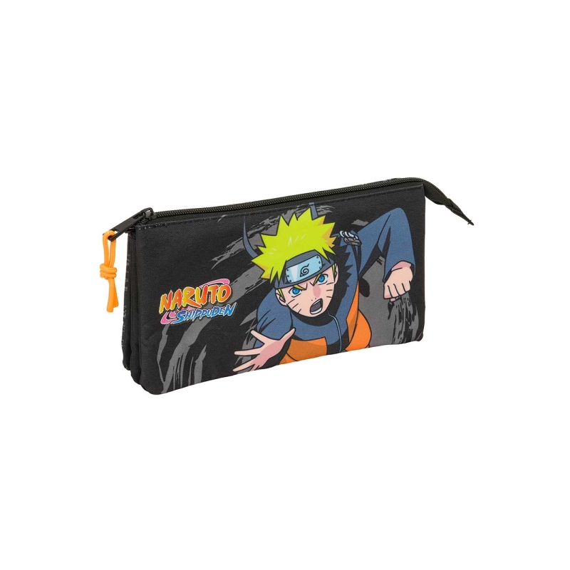 Trousse Naruto 3 compartiments zippés noire 0,6L Trousse Naruto 3 compartiments zippés noire 0,6L
