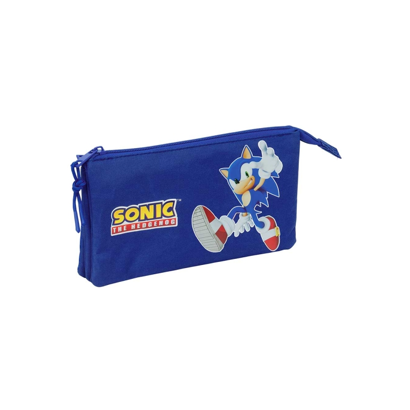 Trousse Safta Sonic 3 compartiments bleu foncé 0,6L